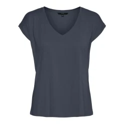 T-shirt Relaxed Fit Col en V Manches courtes Longueur regular bleu Lila