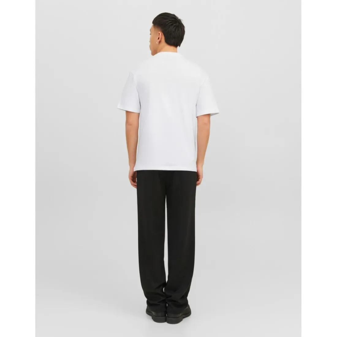 T-shirt Relaxed Fit Col ras du cou Manches courtes Blanc en coton Shane