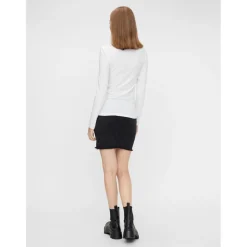 T-shirt slim fit manches longues blanc Ana