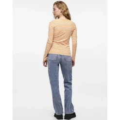 T-shirt slim fit manches longues orange
