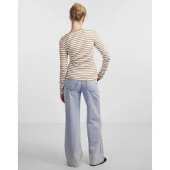 T-shirt slim fit manches longues marron