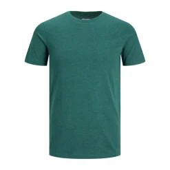T-shirt Standard Fit Col rond Manches courtes Turquoise foncé en coton Zane