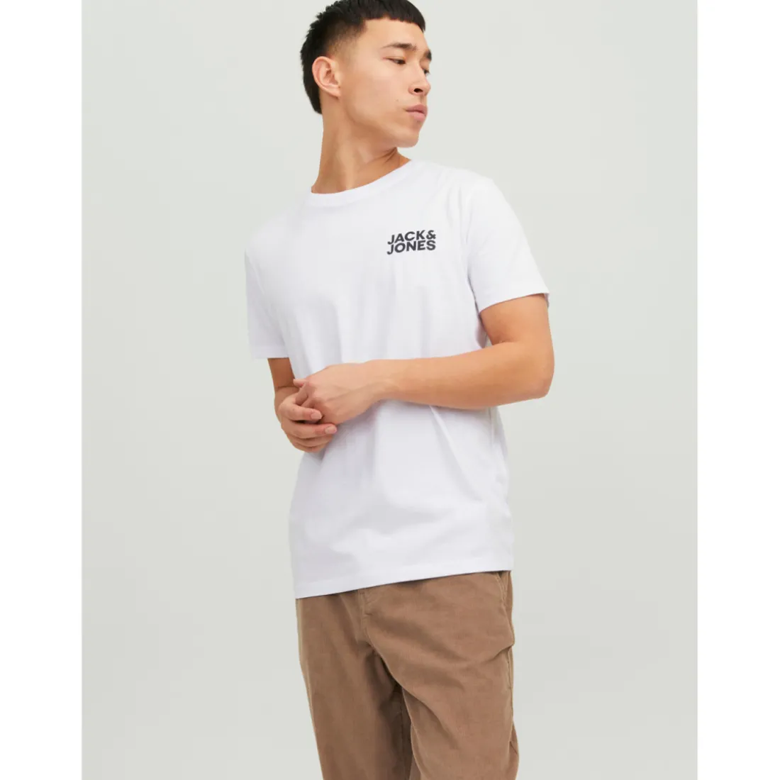 T-shirt Standard Fit Col rond Manches courtes Blanc en coton Hugo