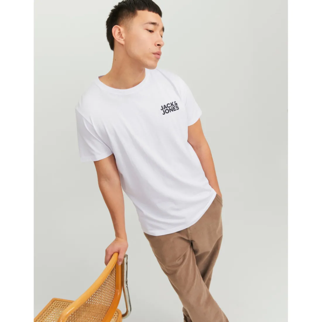 T-shirt Standard Fit Col rond Manches courtes Blanc en coton Hugo