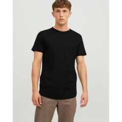 T-shirt Standard Fit Col rond Manches courtes Noir en coton Luke