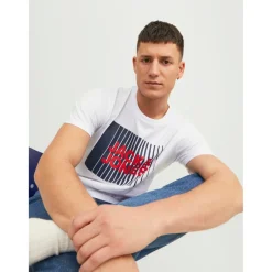 T-shirt Standard Fit Col rond Manches courtes Blanc en coton Ilan