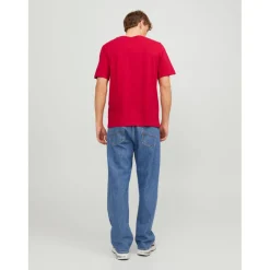 T-shirt Standard Fit Col rond Manches courtes Rouge foncé en coton Ross