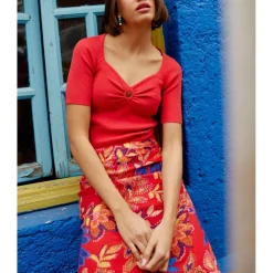 T-Shirt THERESA rouge en viscose
