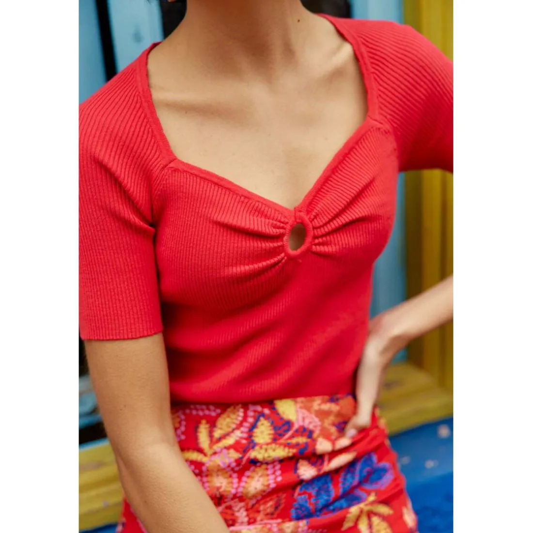 T-Shirt THERESA rouge en viscose