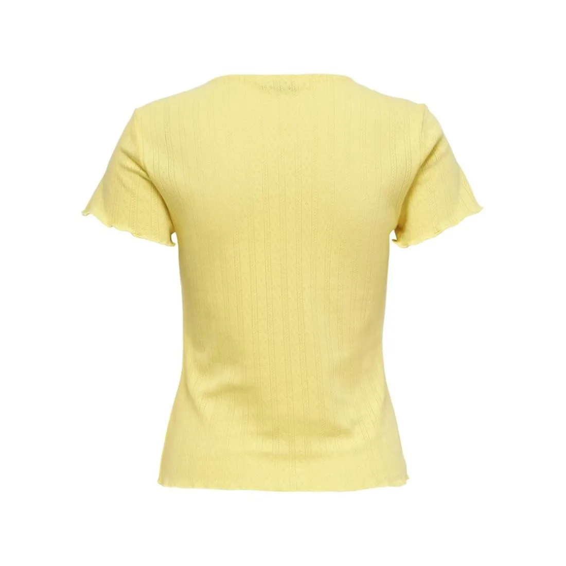 T-shirt tight fit col rond manches courtes jaune en coton Alice