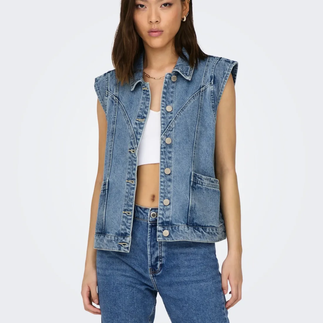 Vest en Jean sans manche ONLKENNEDY - Bleu Amy