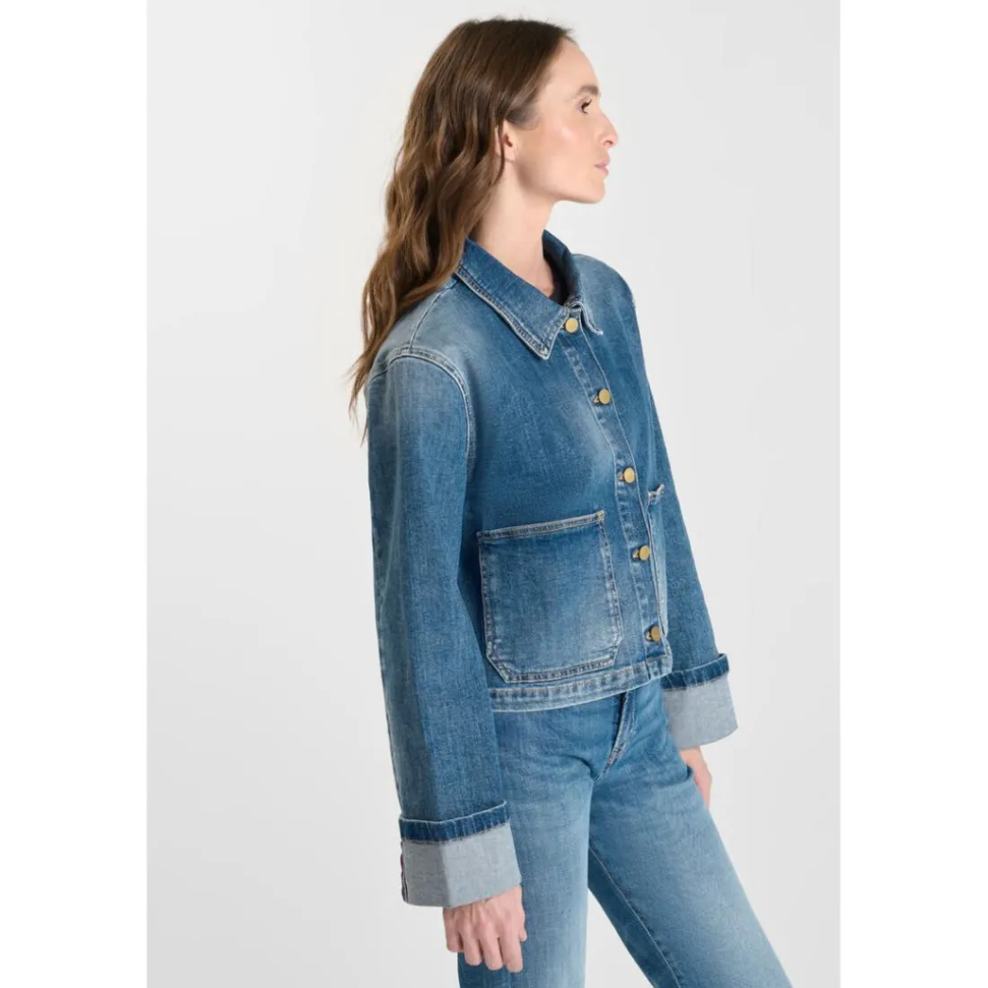 Veste ALESKA bleu en coton Rose