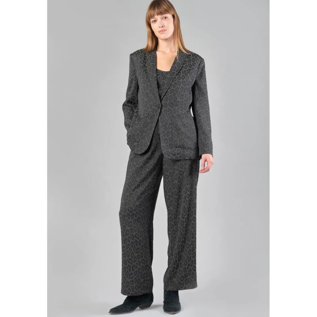 Veste AMELYA gris en viscose