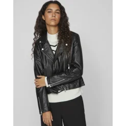 Veste biker noir en cuir