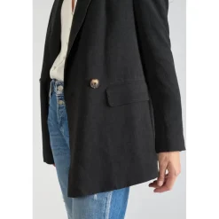 Veste blazer Bek noire en coton