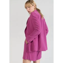 Veste blazer Bek violine rose en coton