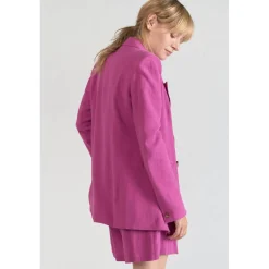 Veste blazer Bek violine rose en coton