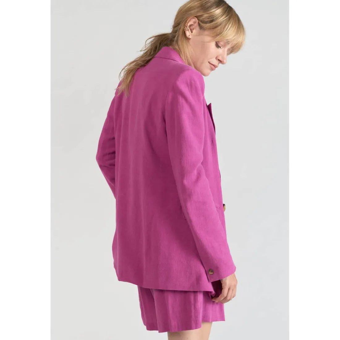 Veste blazer Bek violine rose en coton