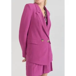 Veste blazer Bek violine rose en coton