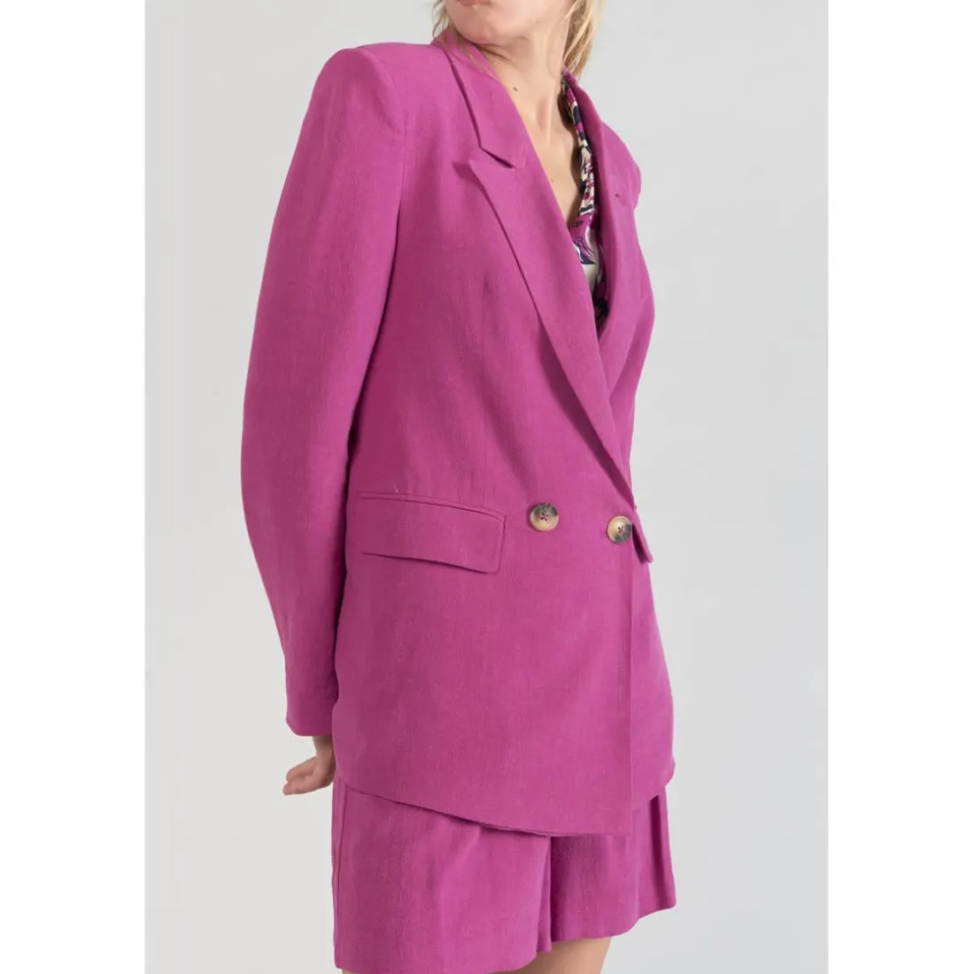 Veste blazer Bek violine rose en coton