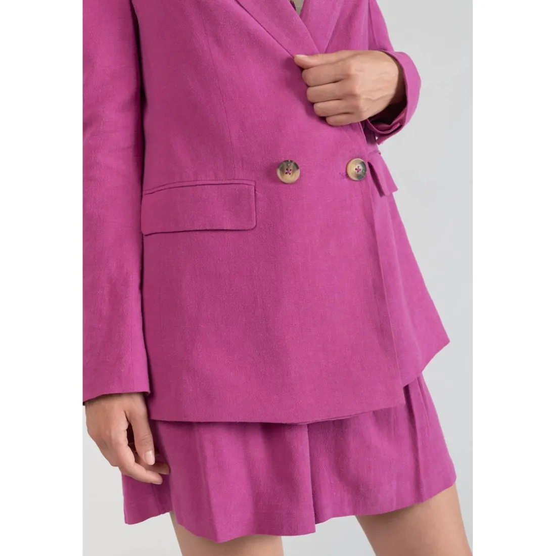 Veste blazer Bek violine rose en coton