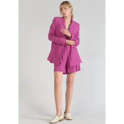 Veste blazer Bek violine rose en coton