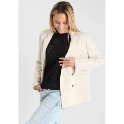 Veste blazer MERIDA beige en viscose Noémie