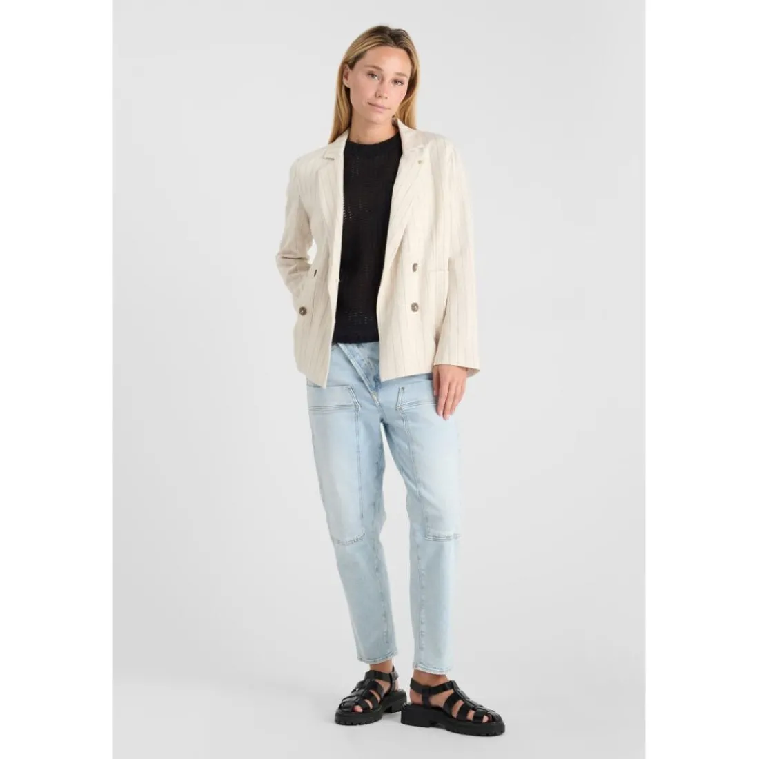 Veste blazer MERIDA beige en viscose Noémie