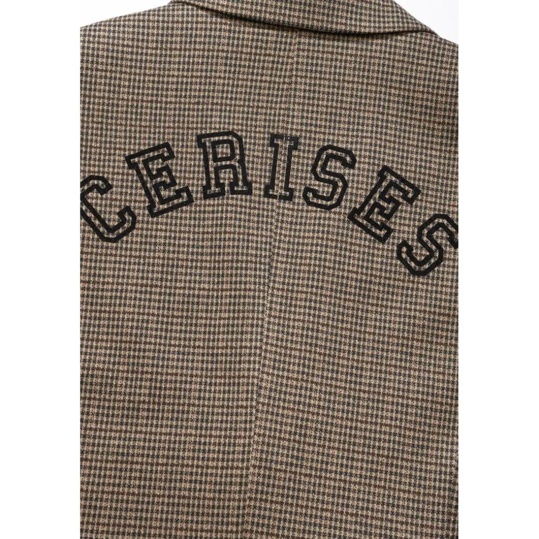 Veste blazer Zoyagi à motif pied de poule beige pour femme