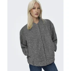 Veste bomber col rond gris foncé Lyra