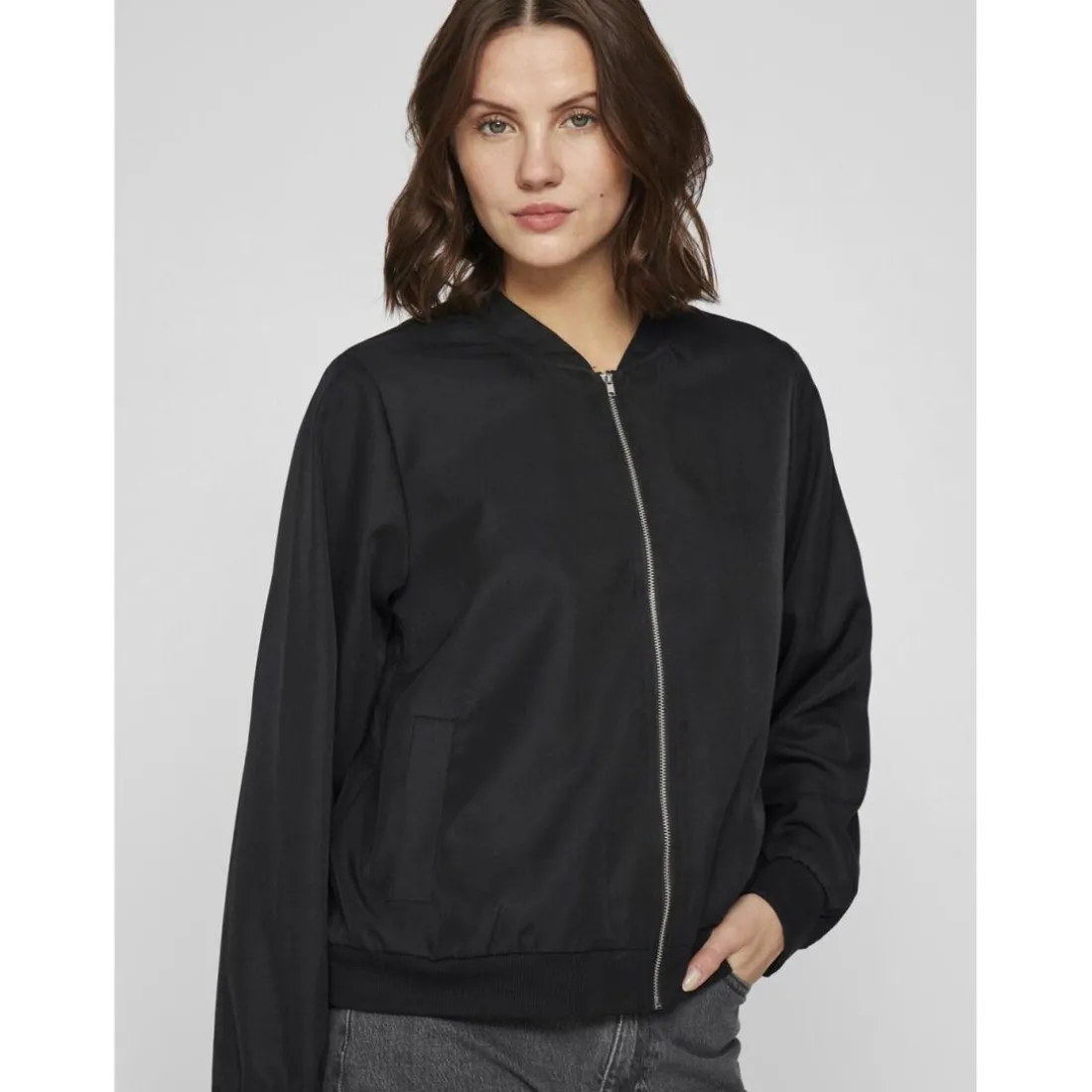 Veste bomber zippée Papaya noir Maëlys Lara