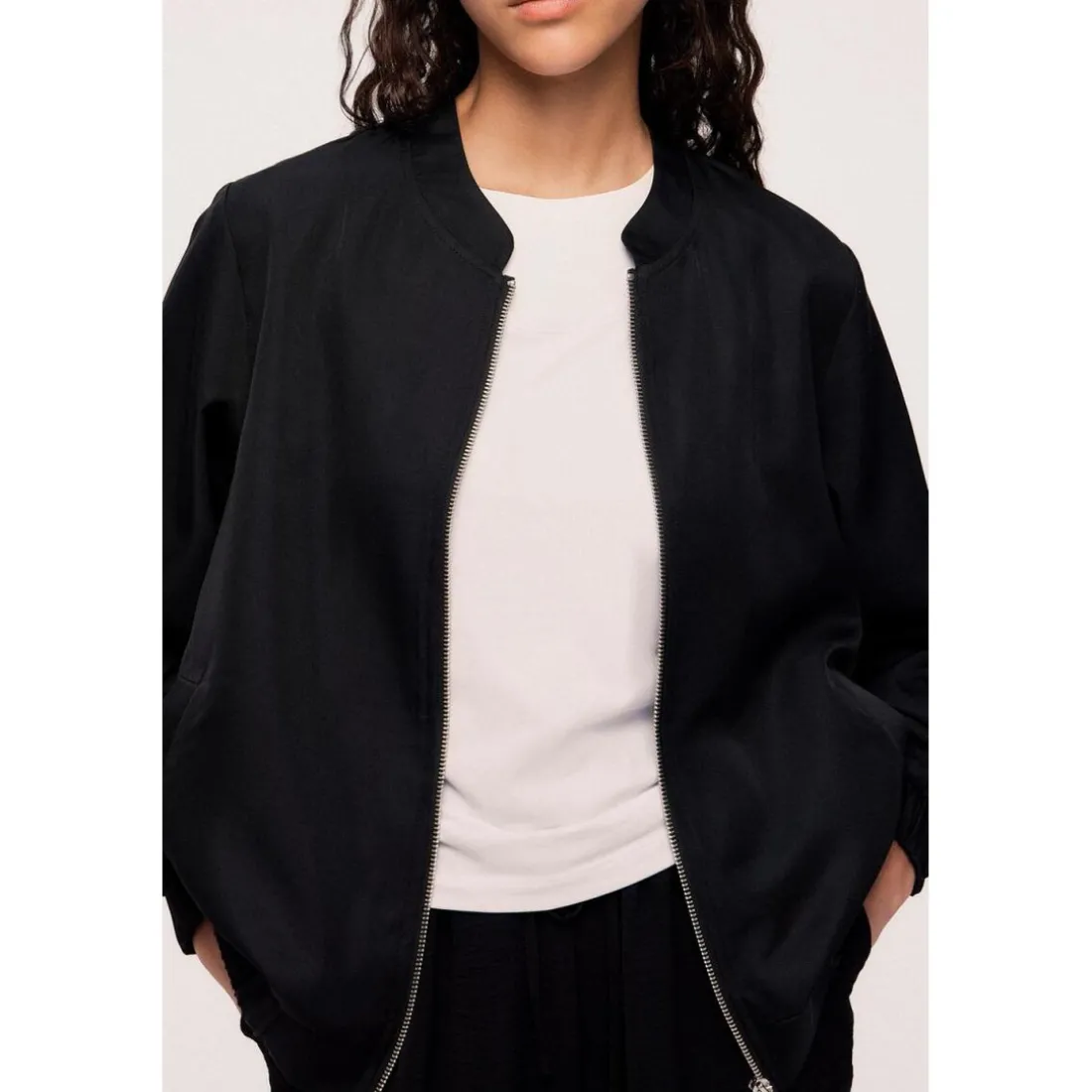 Veste bomber zippée Papaya noir Maëlys Lara
