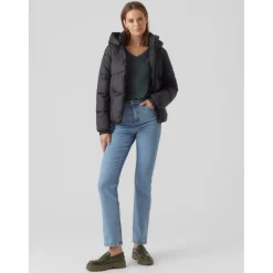 Veste Capuche Manches longues Court noir Juno