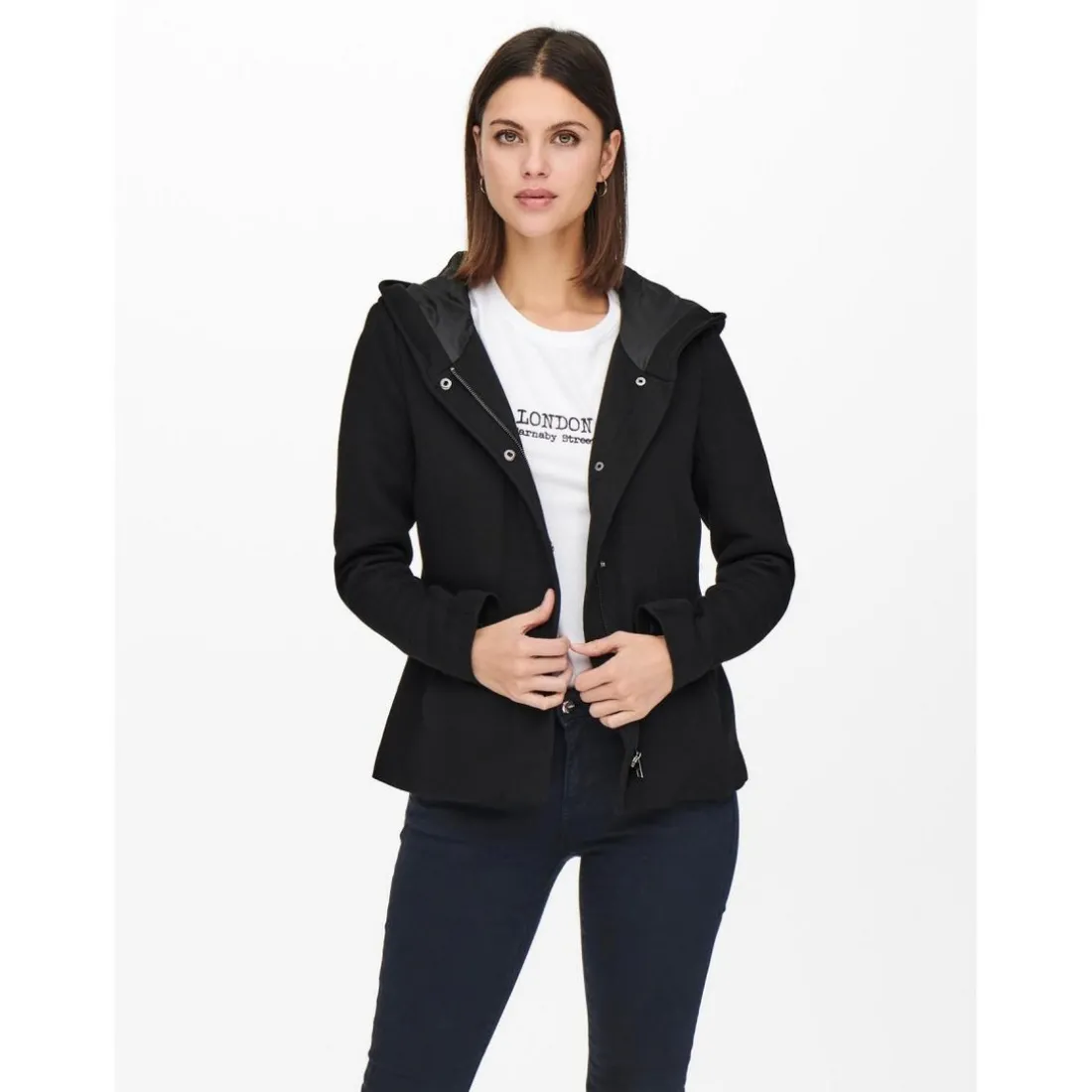 Veste Capuche Manches longues noir Dot