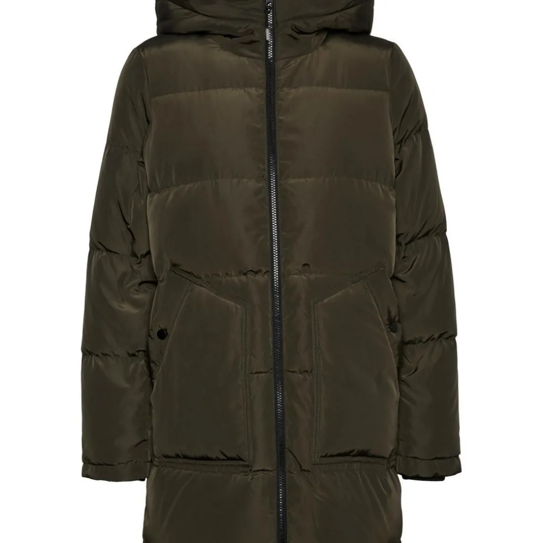 Veste Capuche Manches longues Au-dessus du genou vert