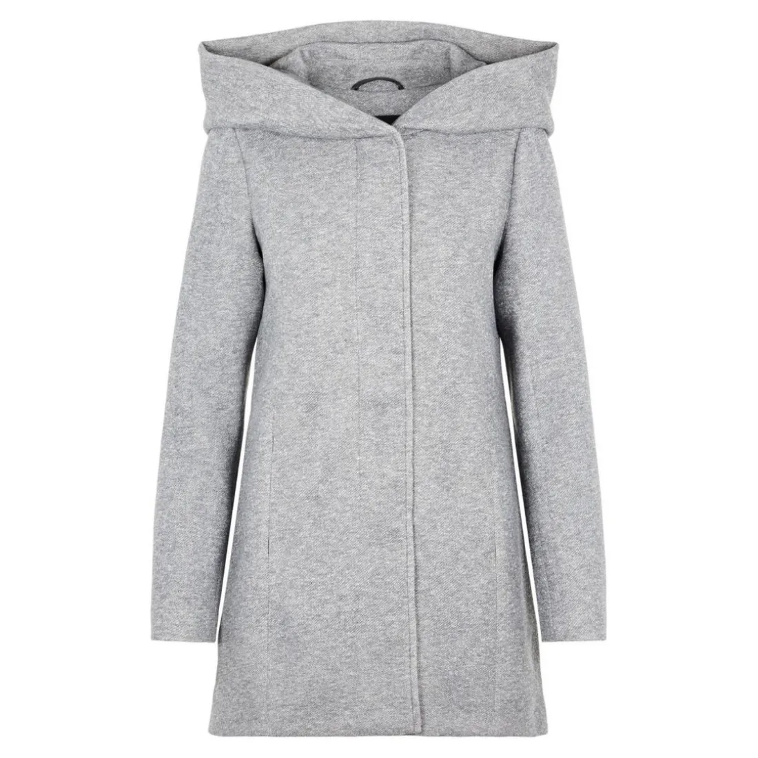 Veste Capuche Manches longues Au-dessus du genou gris