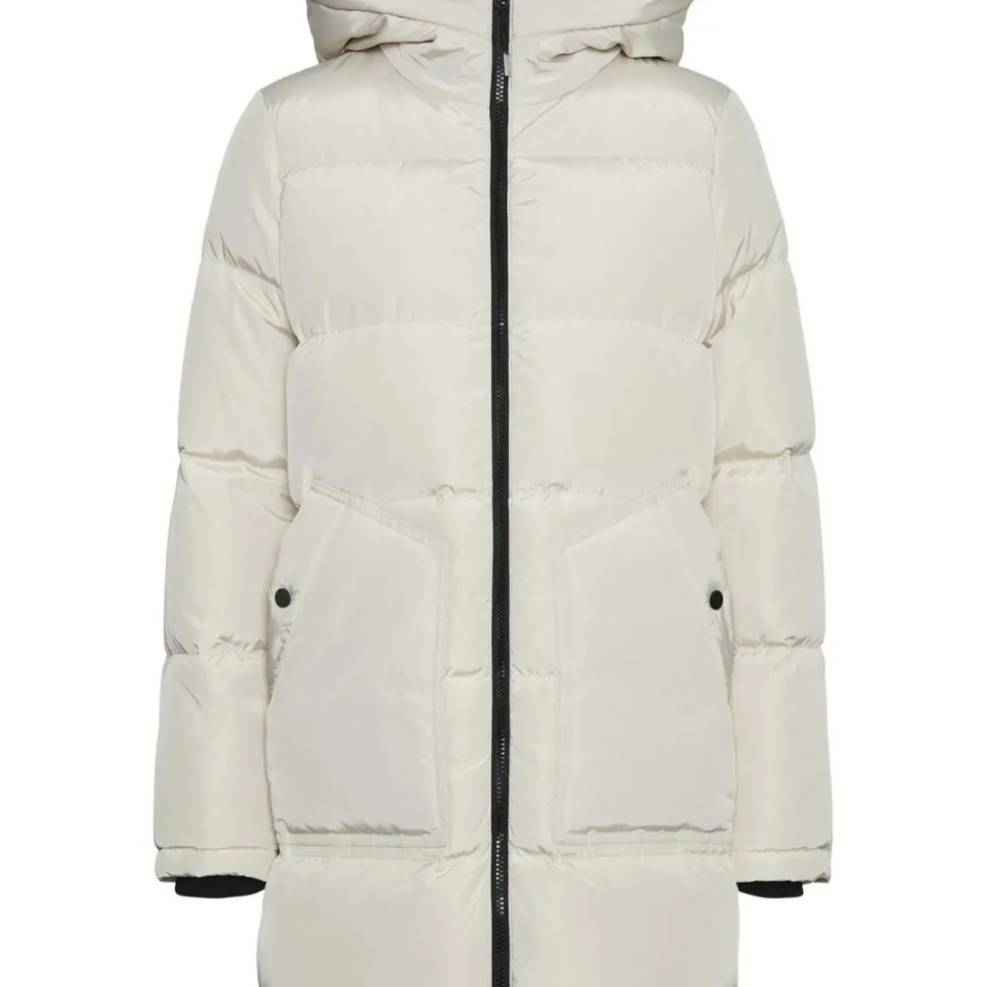 Veste Capuche Manches longues Au-dessus du genou beige