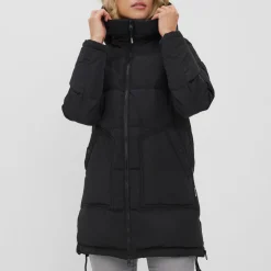 Veste Capuche Manches longues Au-dessus du genou noir Ruth