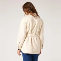 Veste ceinturée écru