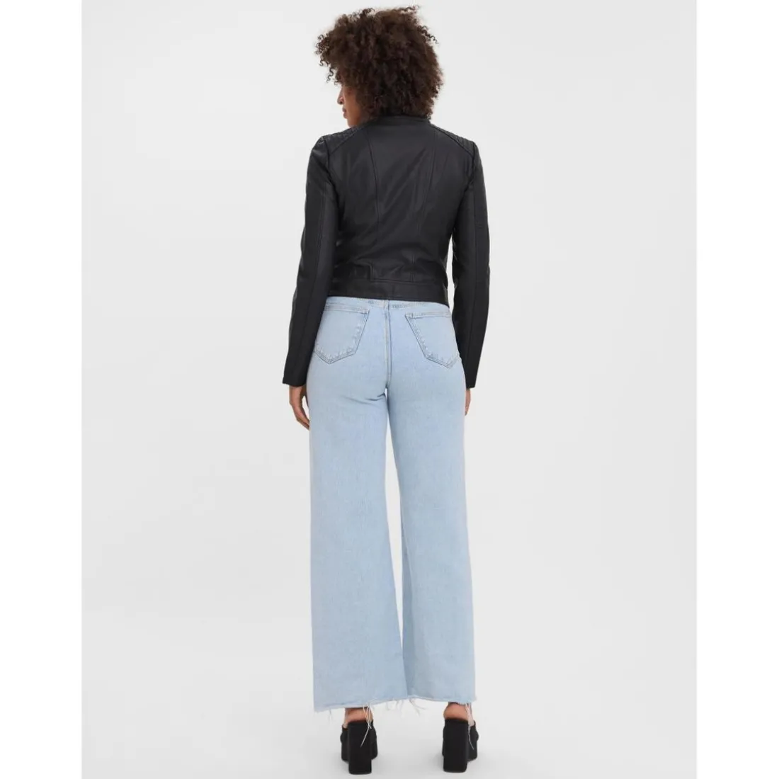 Veste Col haut Manches longues noir en viscose
