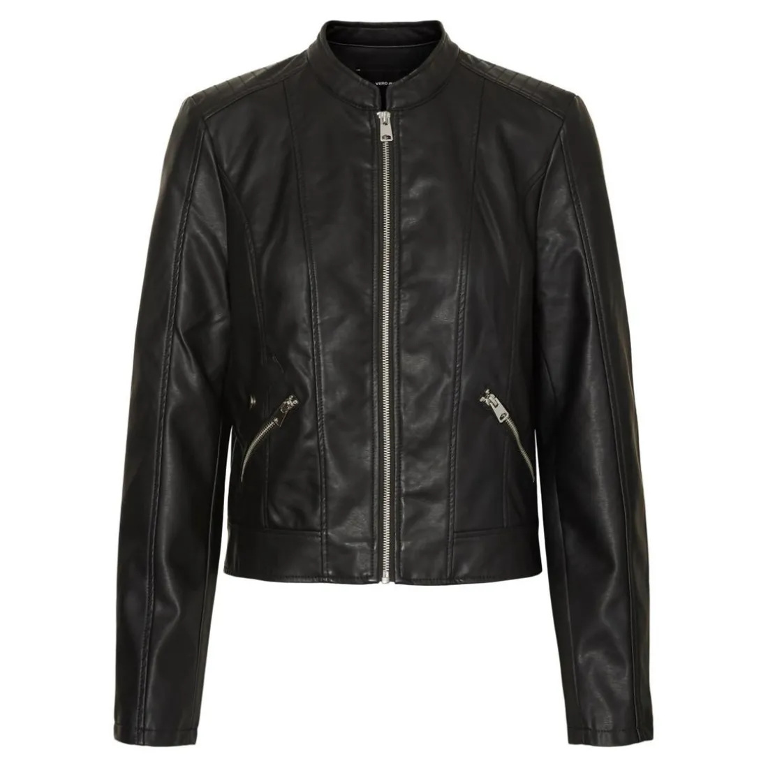 Veste Col haut Manches longues noir en viscose