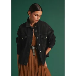 Veste Eliza en jeans noir délavé