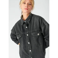 Veste Eliza en jeans noir délavé