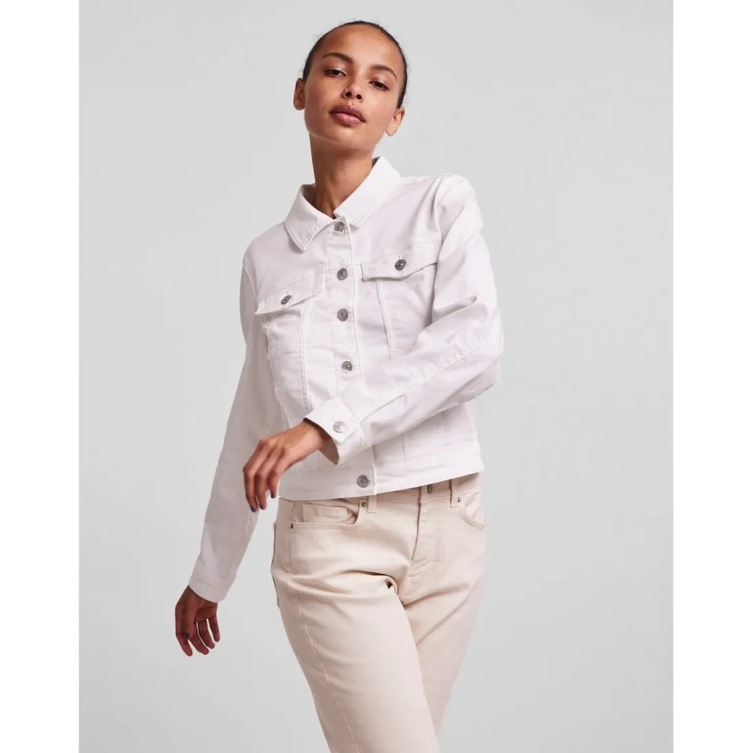 Veste en denim Coia blanc en coton Maia