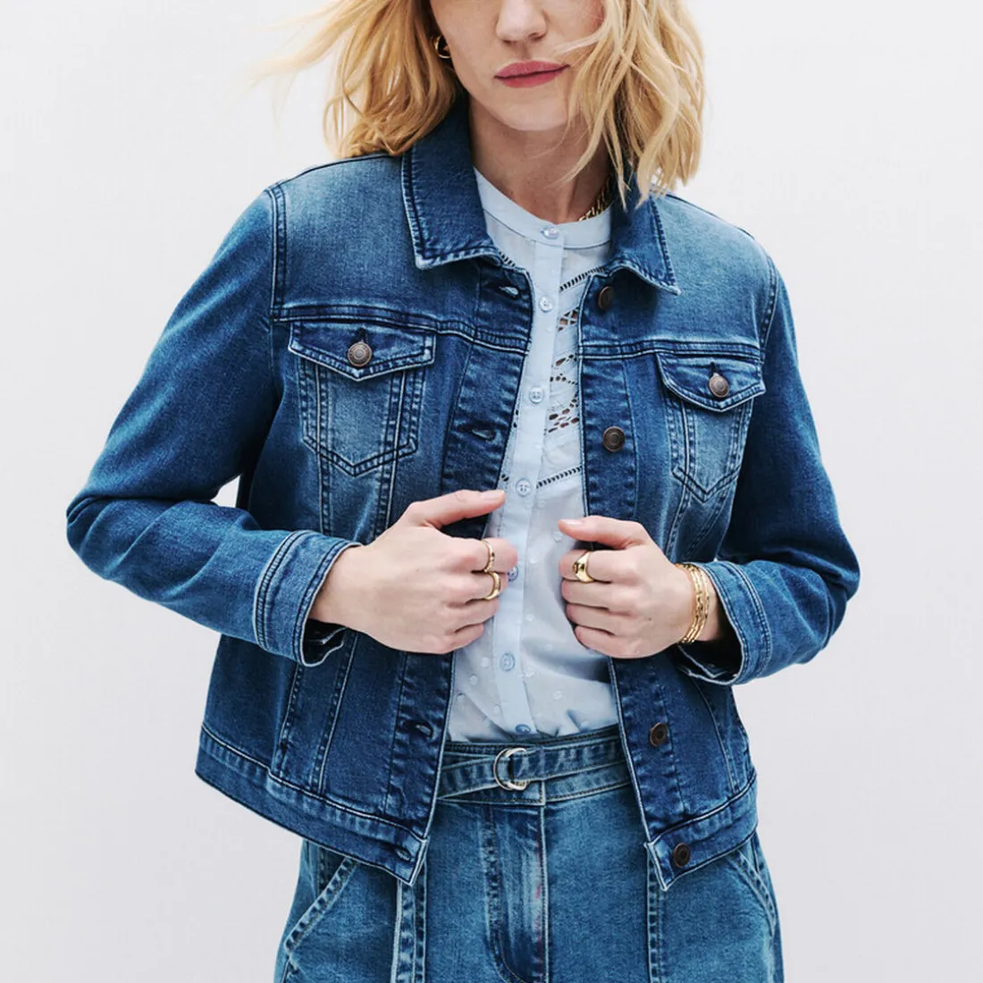 Veste en jean femme bleu