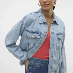 Veste en jean oversize Tessa bleu clair Mila