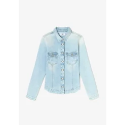 Veste en jeans, droite poches plaquées LILLY bleu Emma