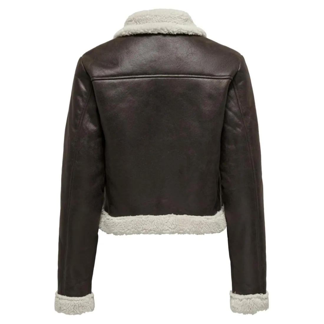 Veste en similicuir col italien gris moyen Kara