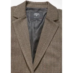 Veste fille blazer Zoyagi à motif pied de poule pour fille beige