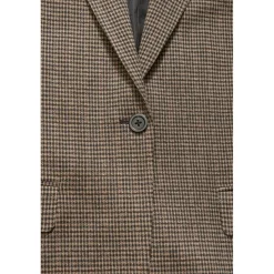 Veste fille blazer Zoyagi à motif pied de poule pour fille beige